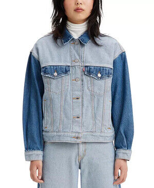 Levi’s Women's Size Small Inside Out 90’s Two Toned Denim Trucker Jean Jacket